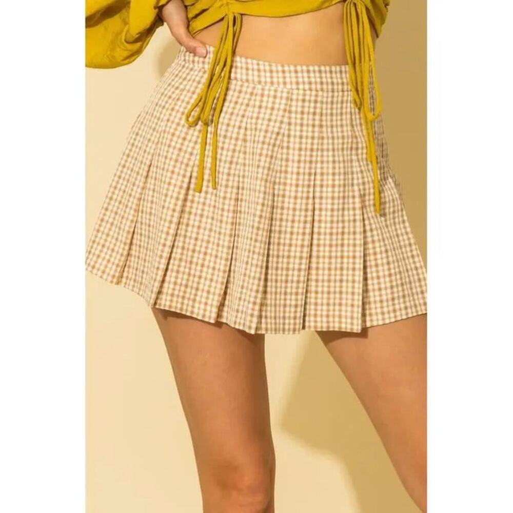 Anthropologie HYFVE Plaid Pleated Mini Skirt – Size M - Picture 1 of 4